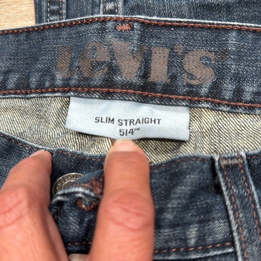 Levi's Size W30/L32 Men's Slim Straight Jeans - Dark Blue - Picture 3 of 8